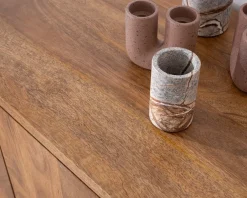 Best Meuble sous vasque 140 cm en manguier foncé avec portes et tiroirs
