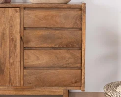 Best Meuble sous vasque 140 cm en manguier foncé avec portes et tiroirs
