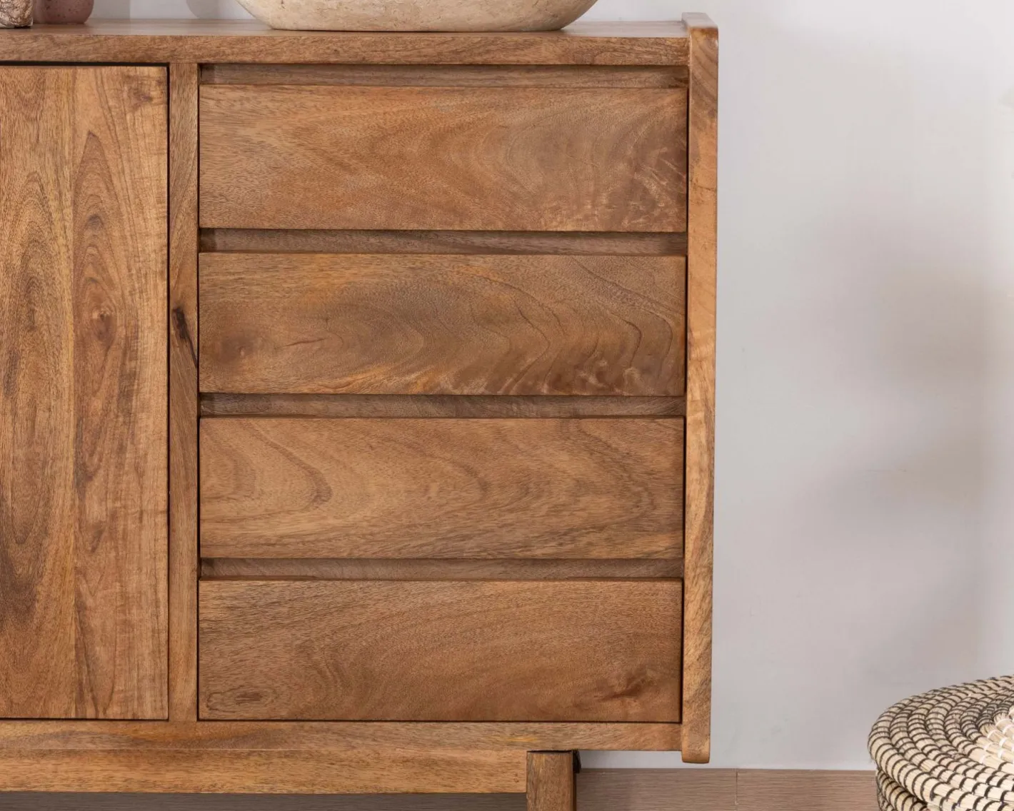 Best Meuble sous vasque 140 cm en manguier foncé avec portes et tiroirs "Kahiko" Meuble Sous Vasque