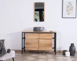 Hot Meuble sous vasque contemporain en teck 120 cm
