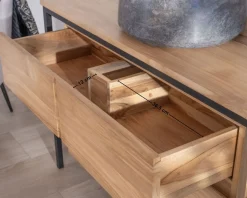 Hot Meuble sous vasque contemporain en teck 120 cm
