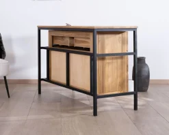 Hot Meuble sous vasque contemporain en teck 120 cm