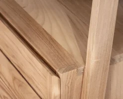 Meuble sous vasque design japandi 120 cm en teck "Beau Matin" Meuble Sous Vasque