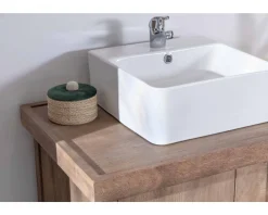 Online Meuble sous vasque double en manguier massif sablé 165cm