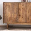 Hot Meuble sous vasque en manguier foncé avec portes et tiroirs "Kahiko" 120 cm Meuble Sous Vasque
