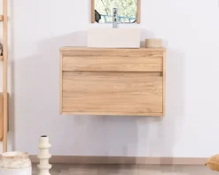 Best Meuble sous vasque suspendu 80 cm avec 1 tiroir 