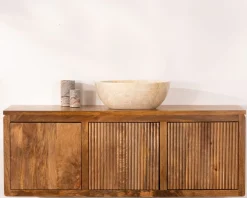Sale Meuble sous vasque suspendu 120 cm en manguier foncé