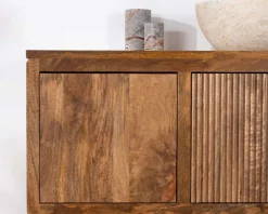 Discount Meuble sous vasque suspendu 140 cm en manguier foncé