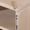 Hot Meuble sous vasque suspendu 140 cm en manguier blanchi "Nani" façades bi-texturées Meuble Sous Vasque