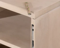 Hot Meuble sous vasque suspendu 140 cm en manguier blanchi "Nani" façades bi-texturées Meuble Sous Vasque