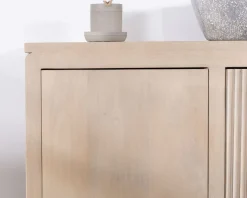 Hot Meuble sous vasque suspendu 140 cm en manguier blanchi