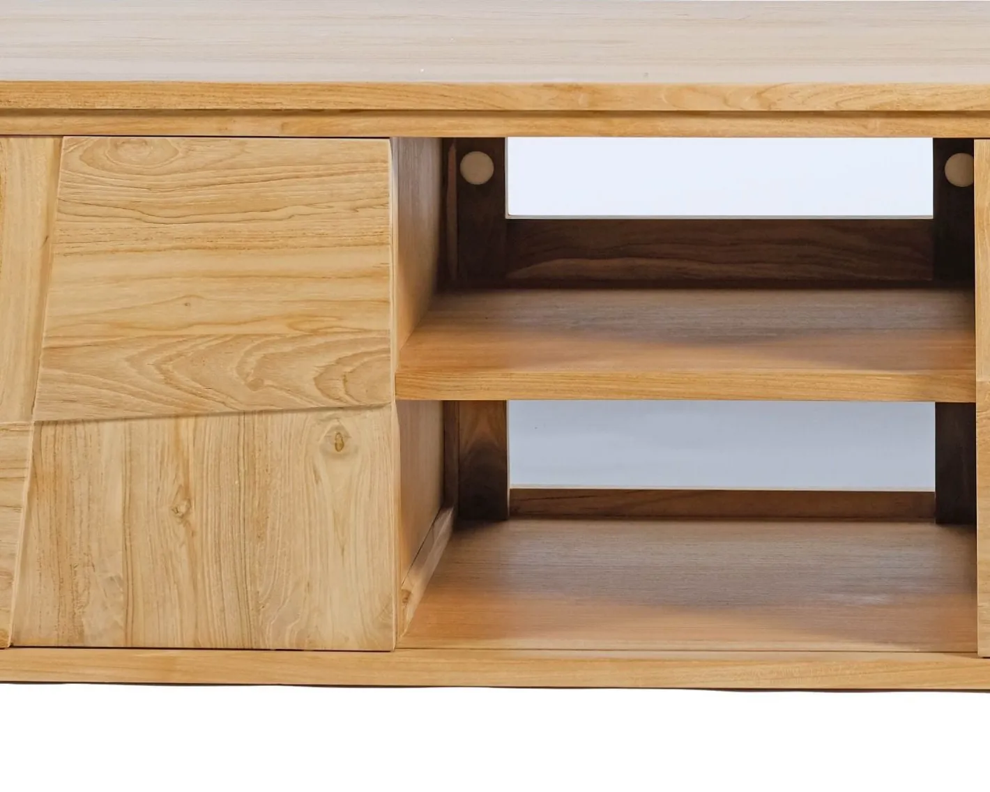 Clearance Meuble sous vasque suspendu en teck avec portes coulissantes 140 cm "Tao" Meuble Sous Vasque
