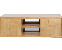 Clearance Meuble sous vasque suspendu en teck avec portes coulissantes 140 cm