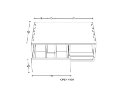 New Meuble sous vasque suspendu en teck avec porte serviette 80 cm
