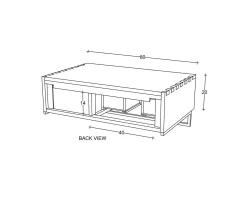 New Meuble sous vasque suspendu en teck avec porte serviette 80 cm