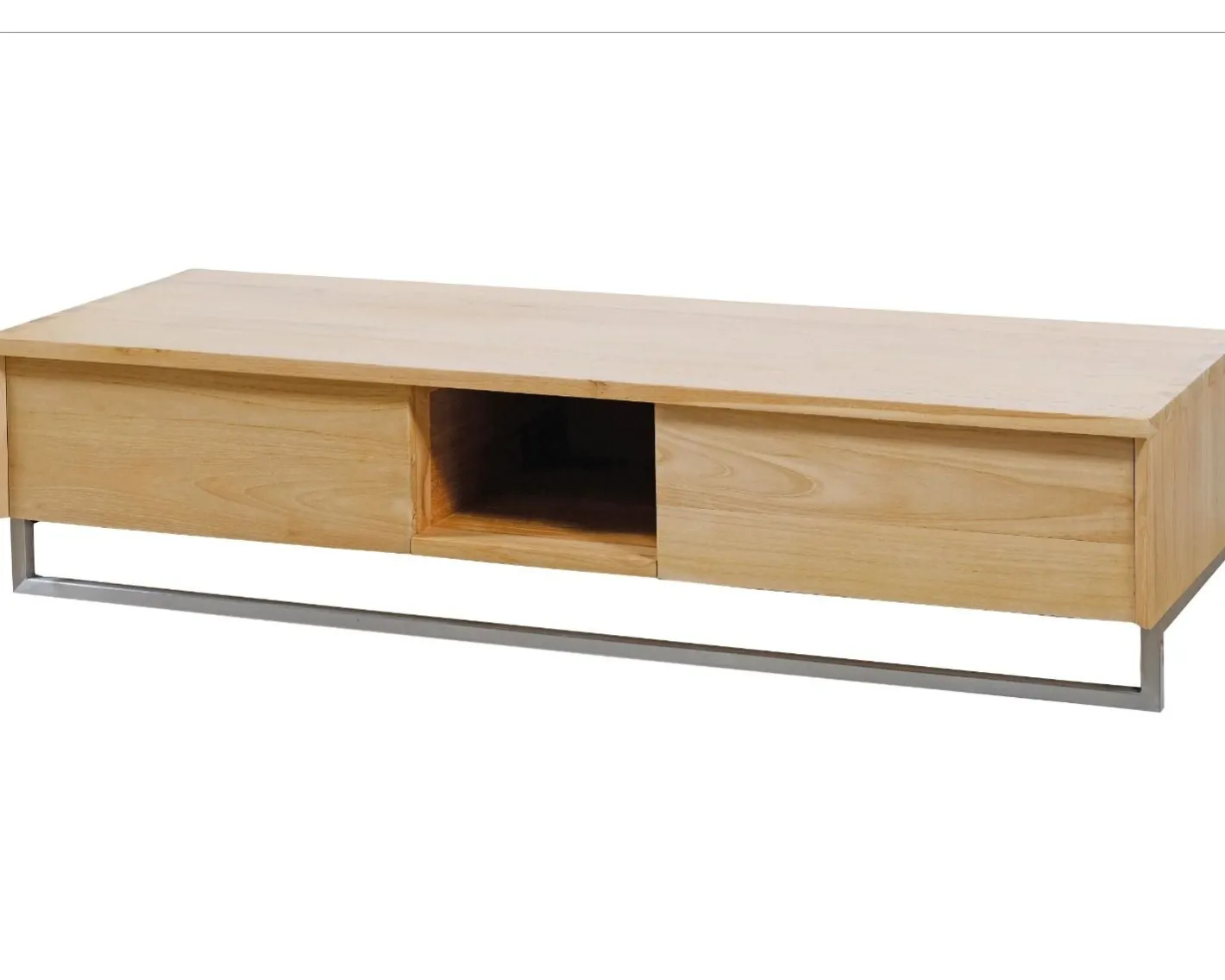 Outlet Meuble sous vasque suspendu en teck avec porte serviette 140 cm "Tika" Meuble Sous Vasque
