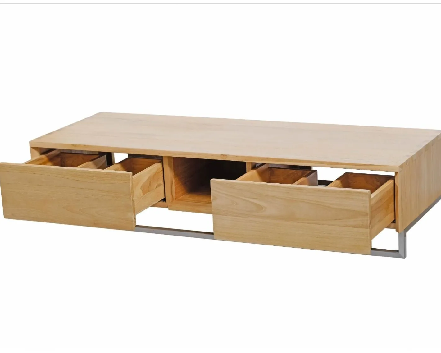Outlet Meuble sous vasque suspendu en teck avec porte serviette 140 cm "Tika" Meuble Sous Vasque