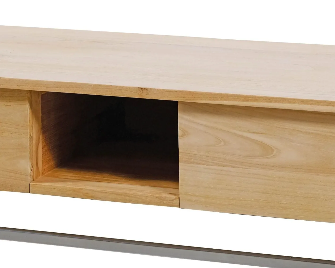 Outlet Meuble sous vasque suspendu en teck avec porte serviette 140 cm "Tika" Meuble Sous Vasque