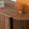 Hot Meuble télé arrondi et façades cannelées en teck recyclé "Troms" 160 cm Meuble Télé