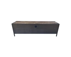 Hot Meuble télé bois et métal gris style industriel "Vista" 150 cm Meuble Télé