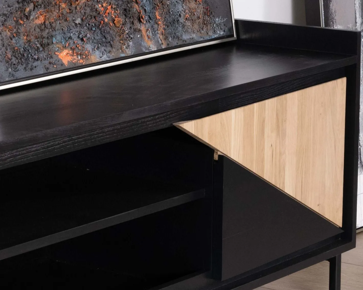 Hot Meuble télé 140 cm en bois massif "Trace" Meuble Télé