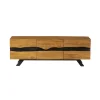 Clearance Meuble télé 160 cm en teck recyclé "Copley" esprit nature brute Meuble Télé