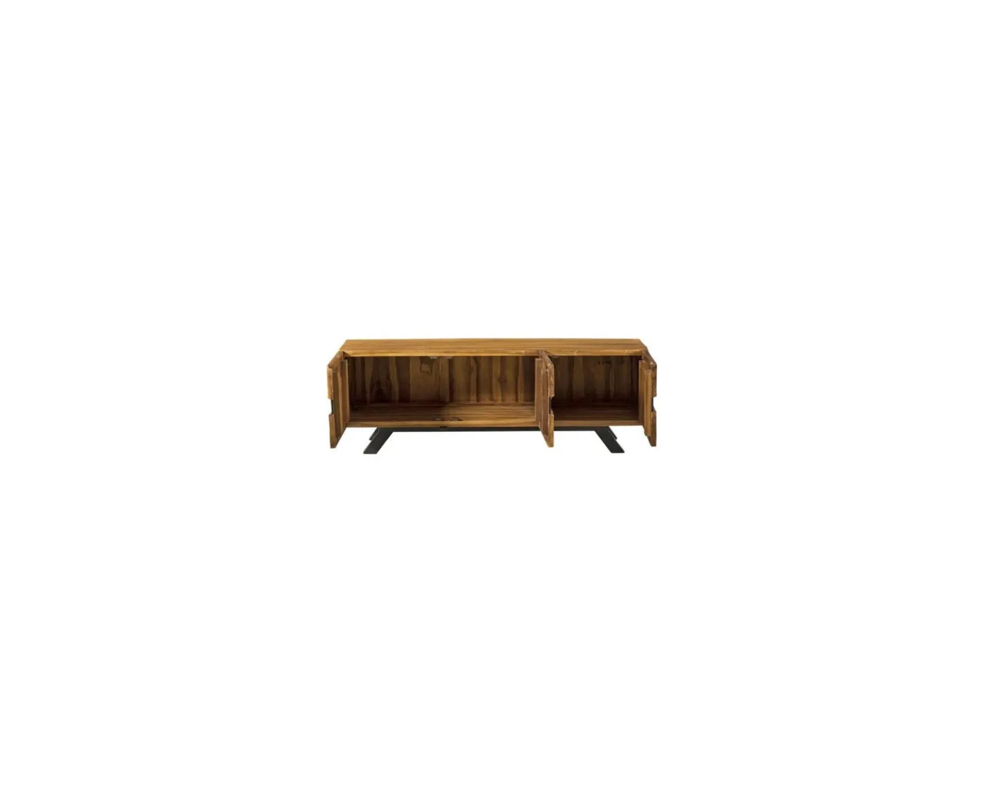 Clearance Meuble télé 160 cm en teck recyclé "Copley" esprit nature brute Meuble Télé