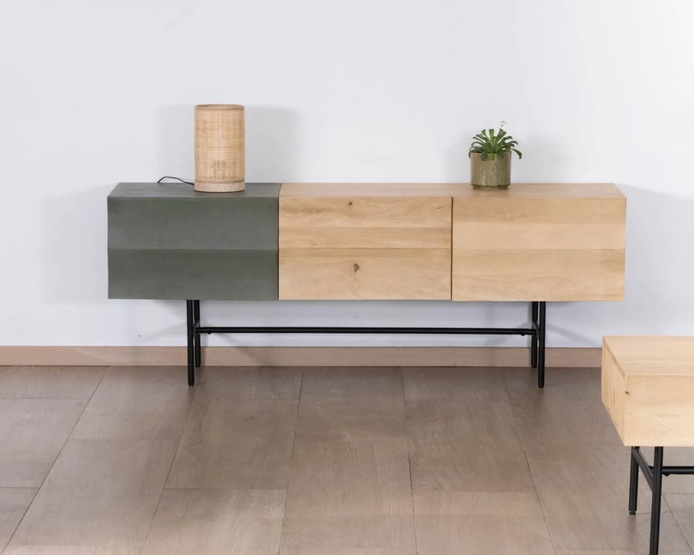 Best Meuble télé design métal noir bois bicolore "Elegancy" 150 cm Meuble Télé