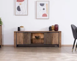 Outlet Meuble télé 175 en palissandre et acacia avec éclairage LED 