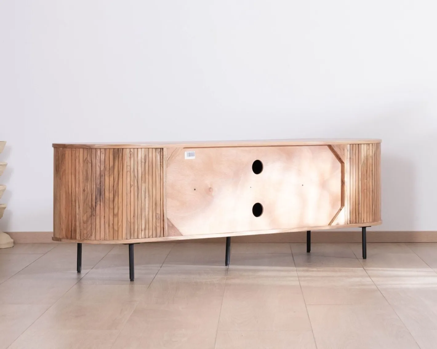 New Meuble télé esprit rétro en acacia "Bopee" 175 cm Meuble Télé
