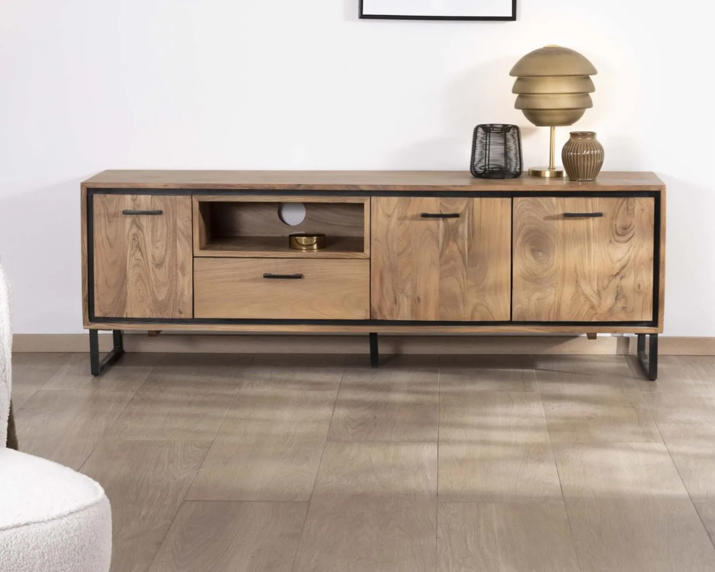 Online Meuble télé industriel en acacia 180 cm "Baltik" Meuble Télé