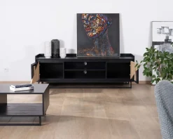 Outlet Meuble télé 2 portes 180 cm en bois massif
