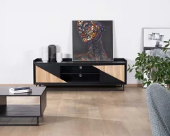 Outlet Meuble télé 2 portes 180 cm en bois massif
