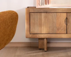 Online Meuble TV bas 180 cm en manguier naturel "Odely" 4 portes Meuble Télé