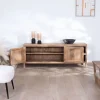 Clearance Meuble TV 160 cm en manguier "Maestro" avec double porte Meuble Télé