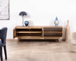 Clearance Meuble TV 170 cm en manguier massif style scandinave 