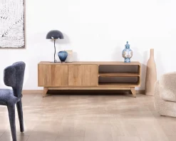 Clearance Meuble TV 170 cm en manguier massif style scandinave 