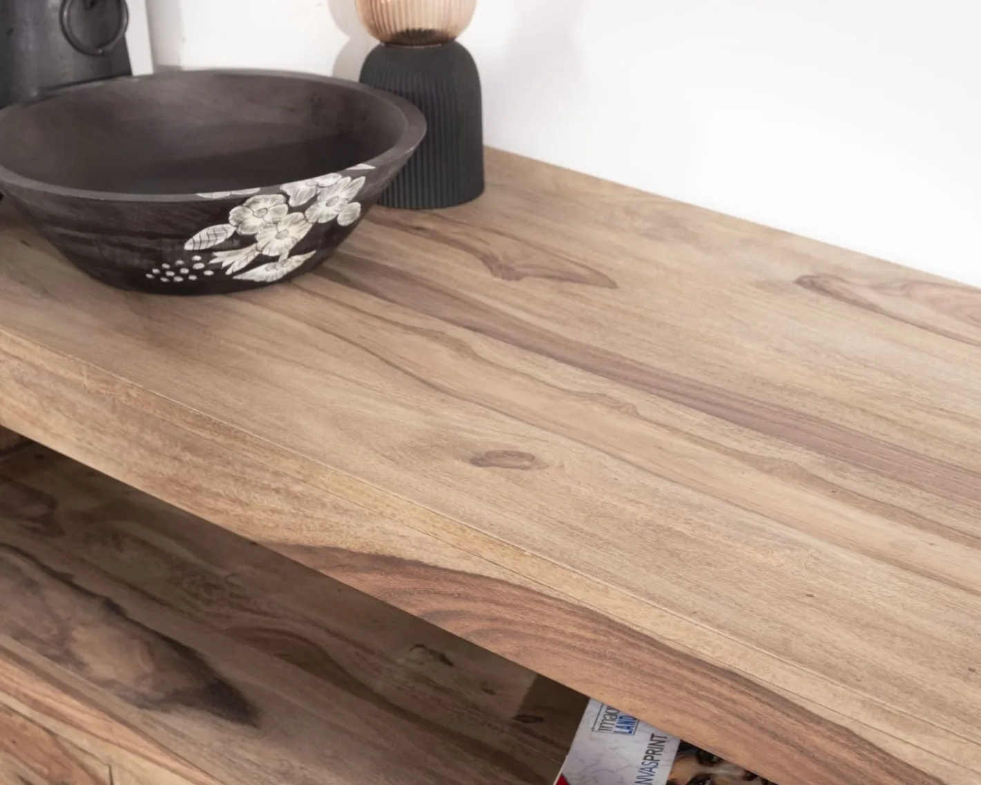 Online Meuble TV 150 cm en palissandre "Kalanohé" grande niche et 3 tiroirs Meuble Télé