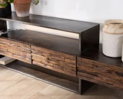 Outlet Meuble TV 195 cm original en bois et métal 