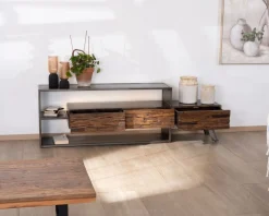 Outlet Meuble TV 195 cm original en bois et métal 