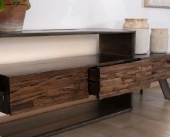 Outlet Meuble TV 195 cm original en bois et métal 