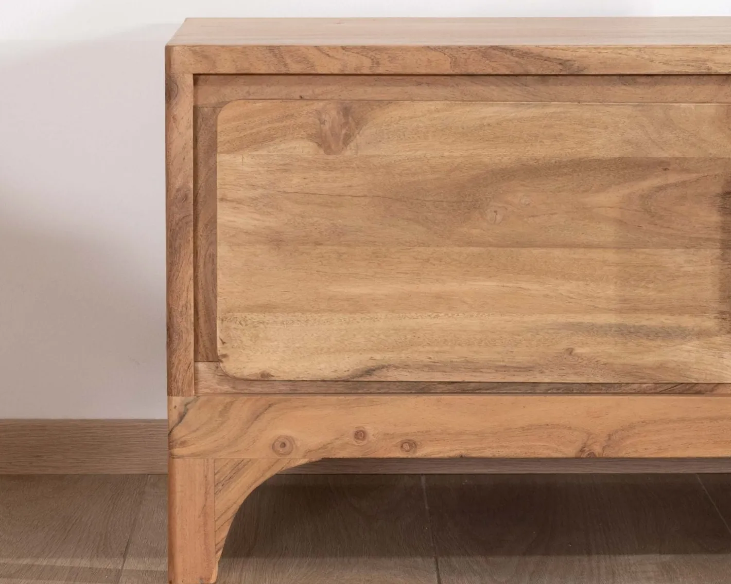 Clearance Meuble TV 160 cm style zen en acacia "Melody" Meuble Télé
