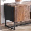 Sale Meuble TV industriel 175 cm acacia et métal noir "Cachou Chic" Meuble Télé