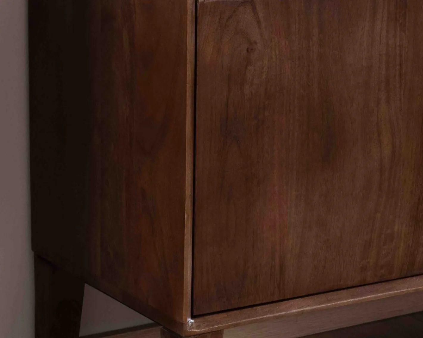 Discount Meuble TV néo-rétro en manguier massif foncé 150 cm "Kaldo" Meuble Télé