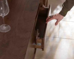 Discount Meuble TV néo-rétro en manguier massif foncé 150 cm