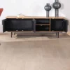 Clearance Meuble TV 3 portes en teck style rétro "Opland" 160 cm Meuble Télé