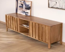 Best Meuble TV rétro-chic en manguier massif naturel 180 cm « Sicaly » Meuble Télé