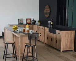 Clearance Meuble évier bois massif 2 portes