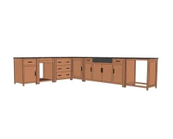 Clearance Meuble évier bois massif 2 portes