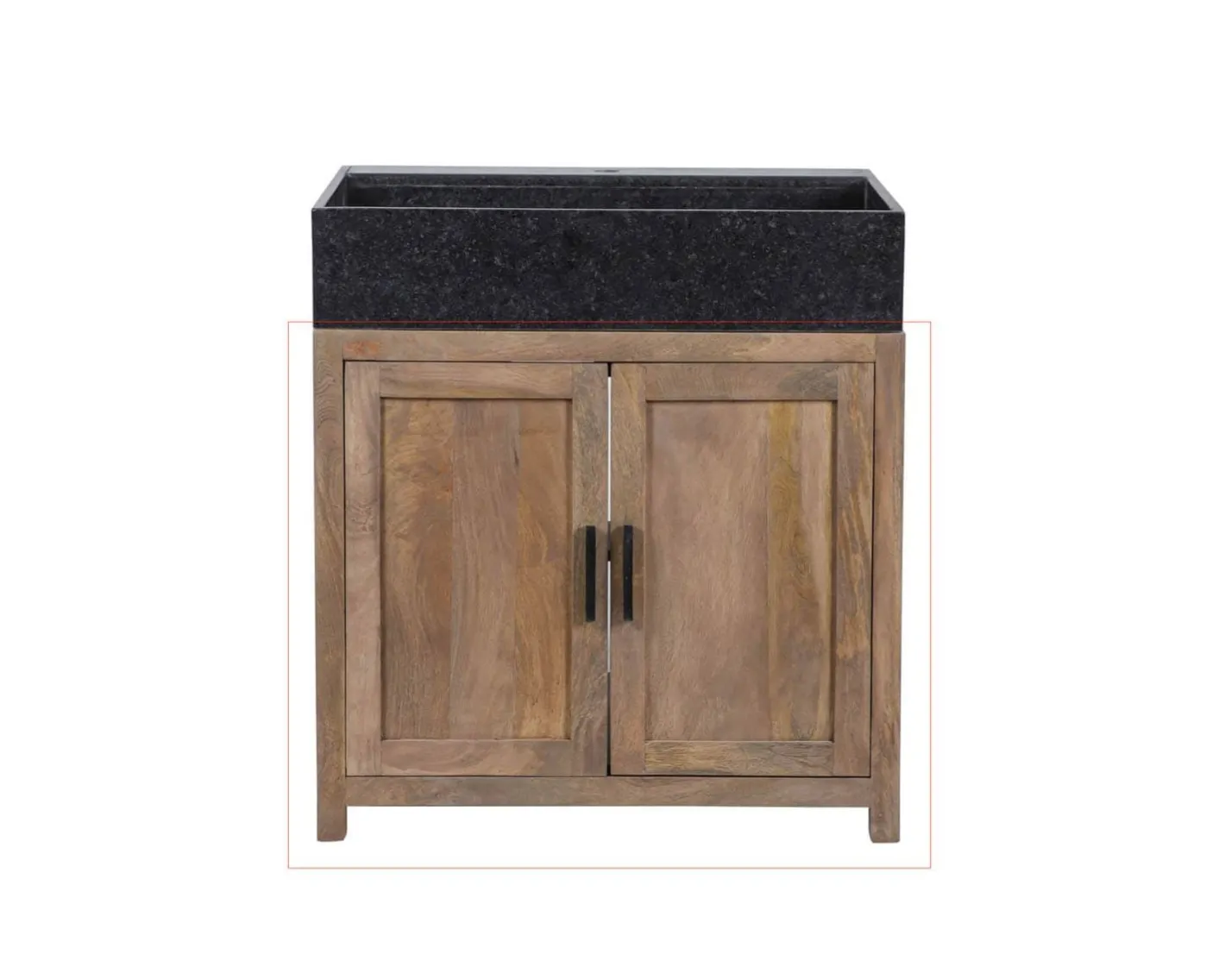 Clearance Meuble évier bois massif 2 portes "Grand Chef" sans bac Eléments De Cuisine